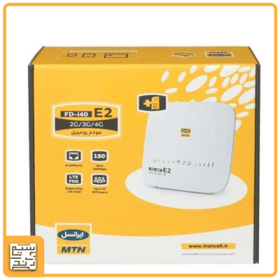 مودم سیم‌کارتی ایرانسل FD-i40 E2 با سرعت 4G، چهار پورت LAN، پنل مدیریتی تحت وب و پشتیبانی از 32 کاربر همزمان. مناسب برای خانه، محل کار و مغازه‌ها. خرید آسان با ارسال سریع و گارانتی رسمی ایرانسل.